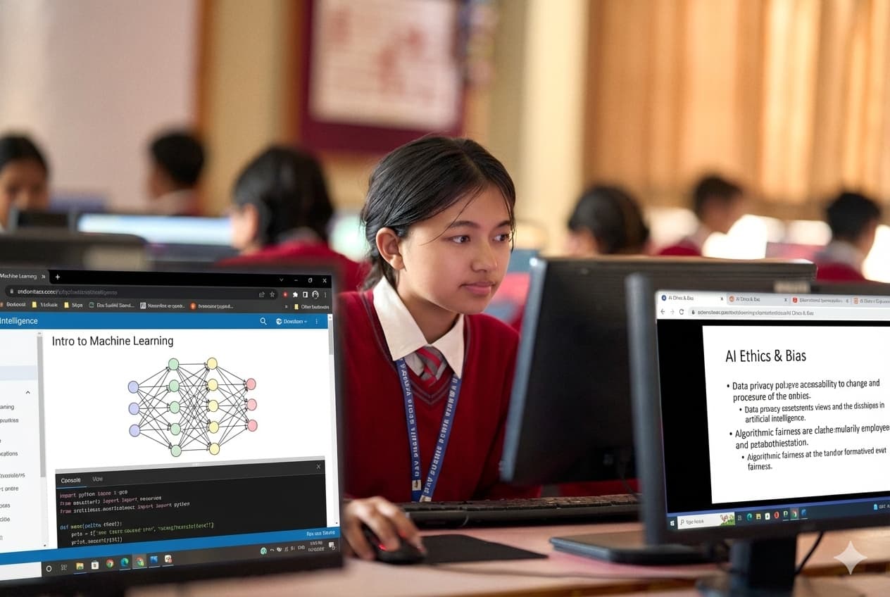 Student learning AI in DAV